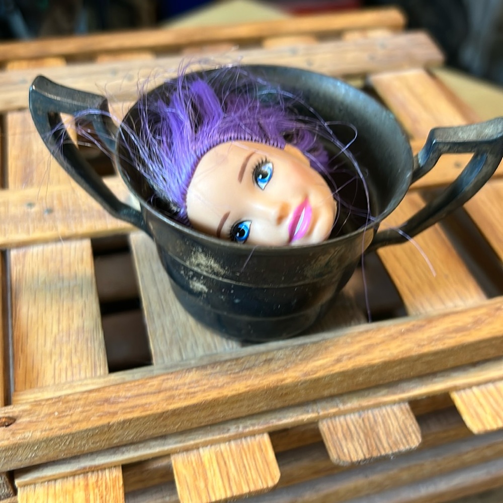Vintage Benedict 1142 Bronze Trophy Style Cup with Barbie Head
